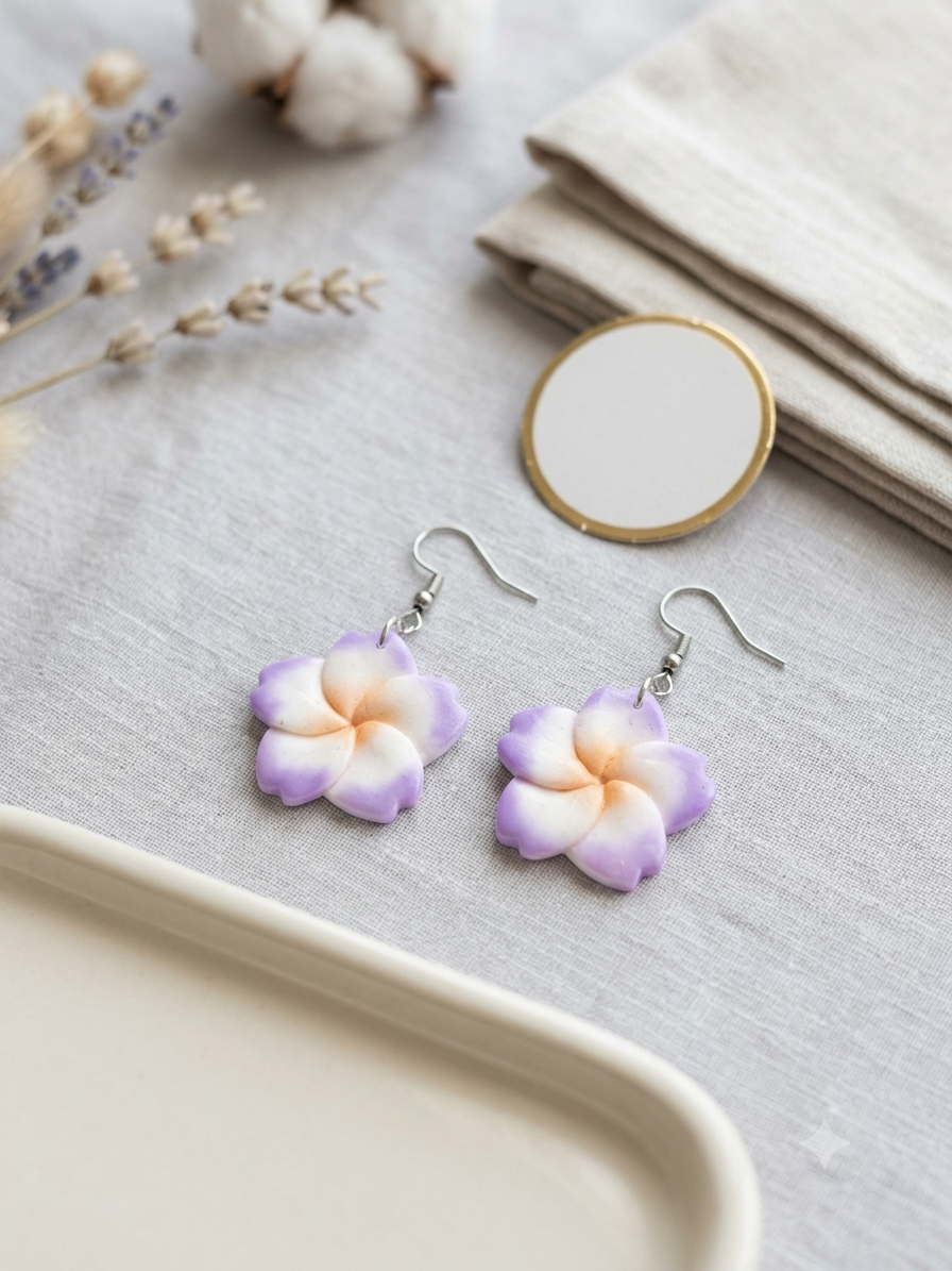 Boucles d'oreilles Plumeria