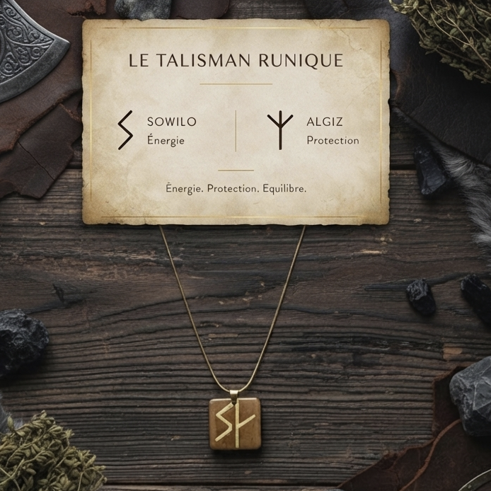 Collier runique pour homme