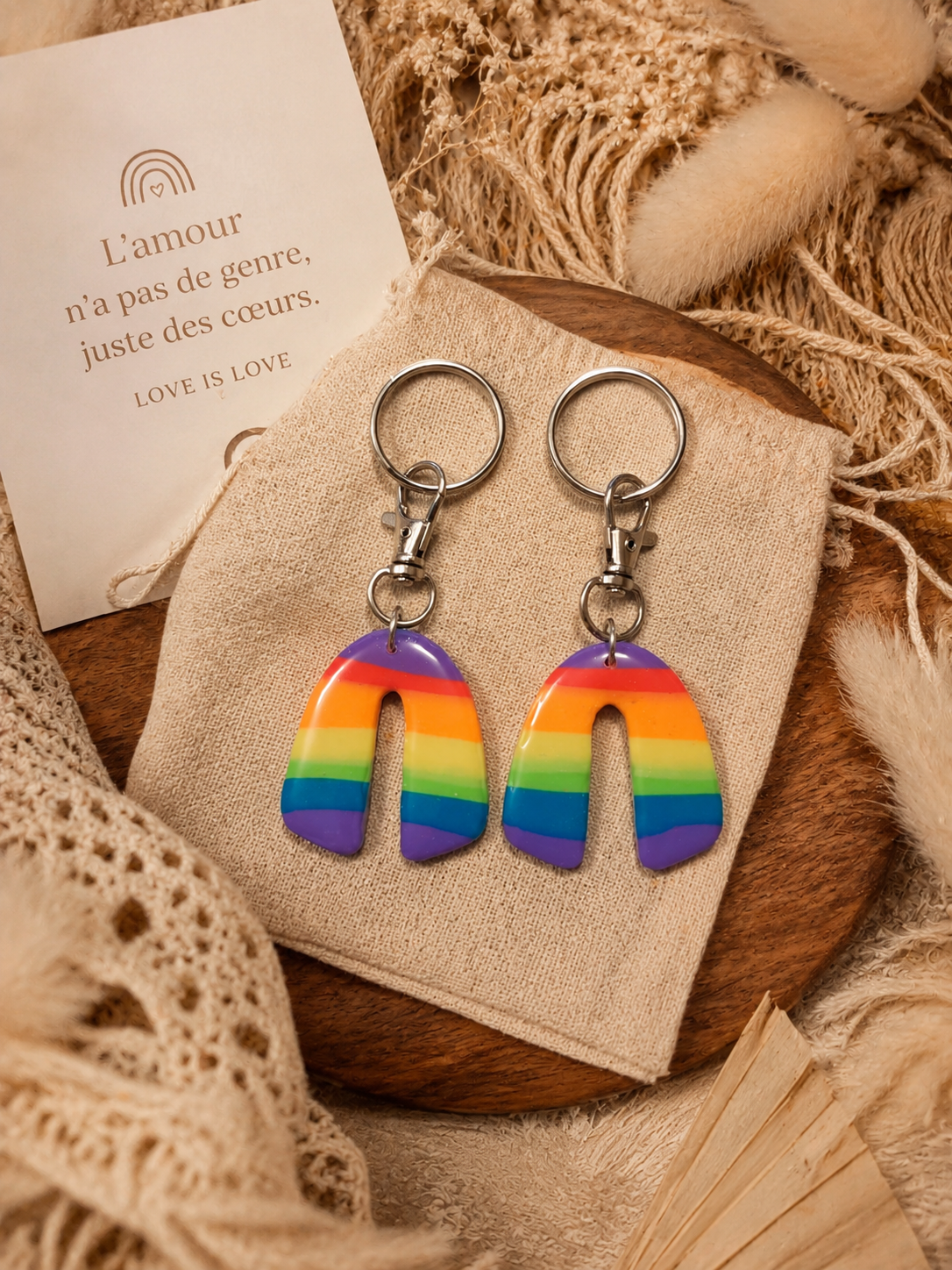 Porte-clé arc en ciel