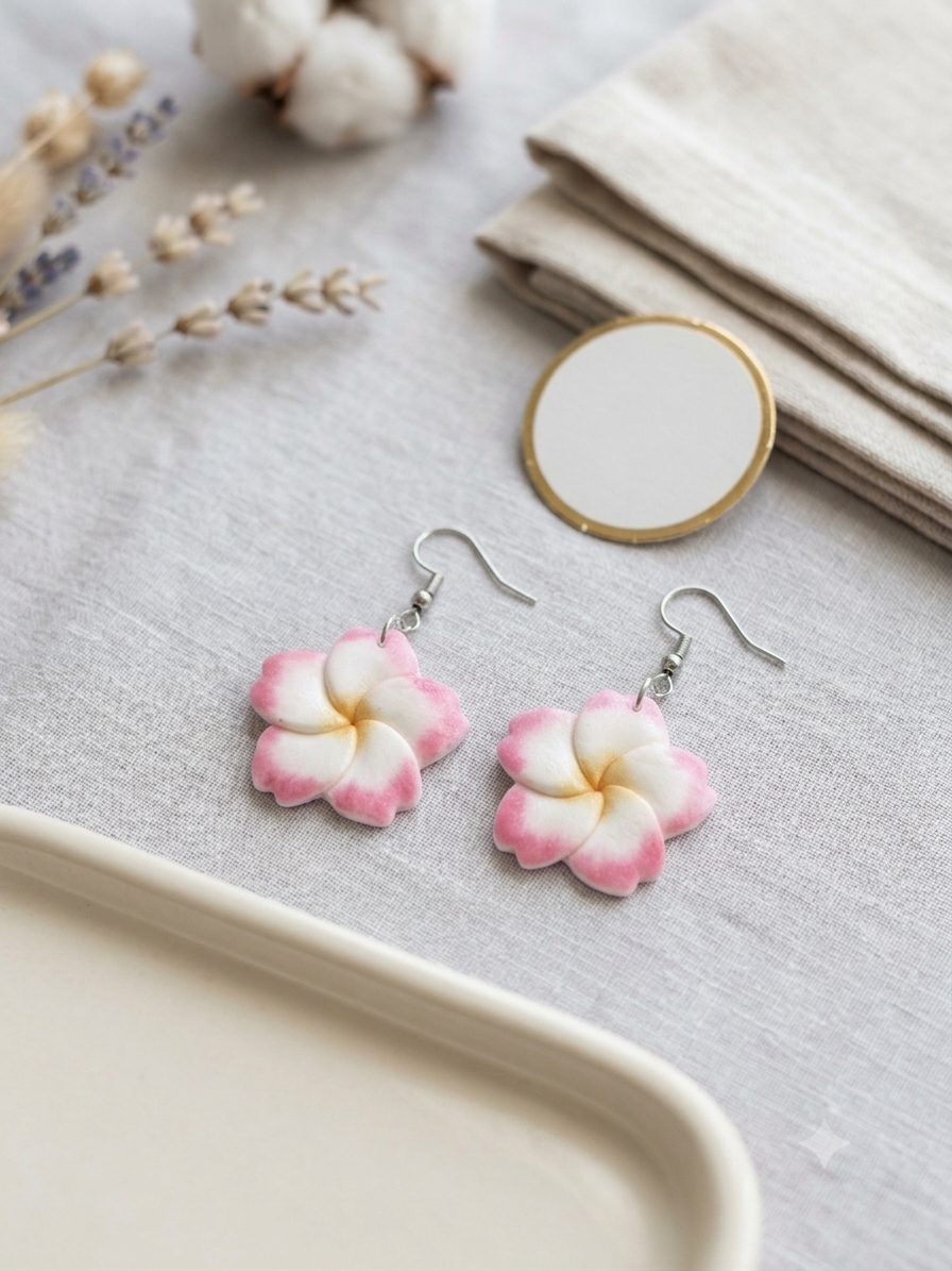 Boucles d'oreilles Plumeria