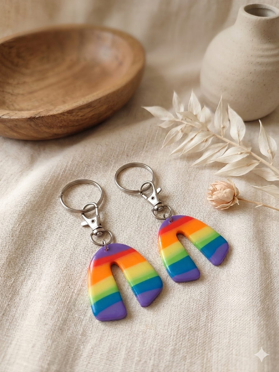 Porte-clé arc en ciel