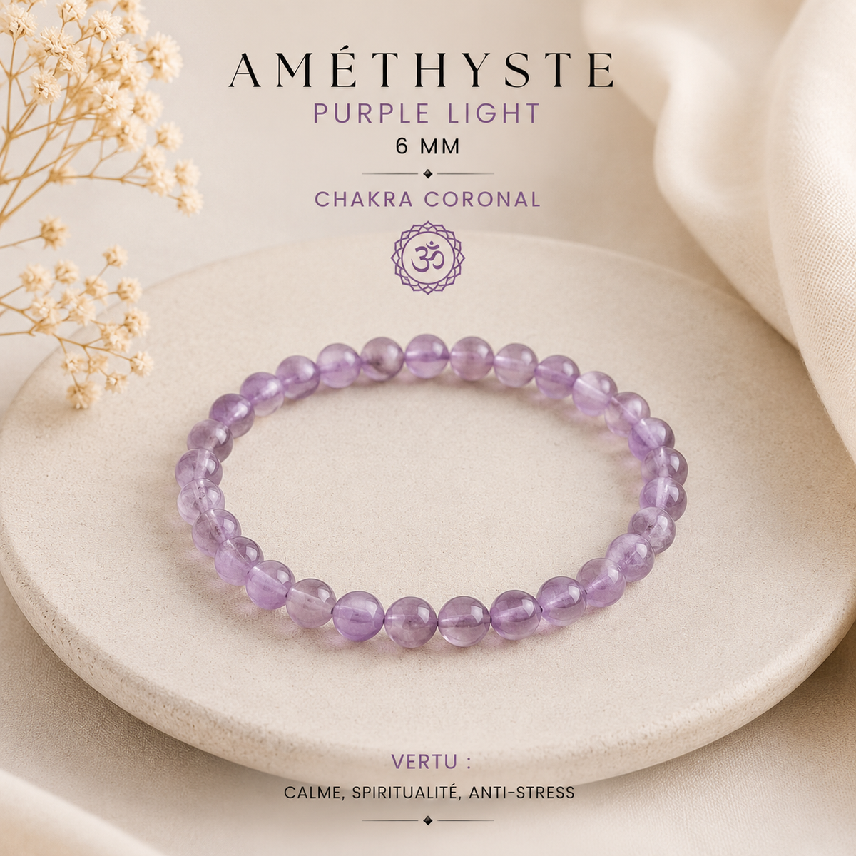 Bracelets en pierre naturelle - 6mm