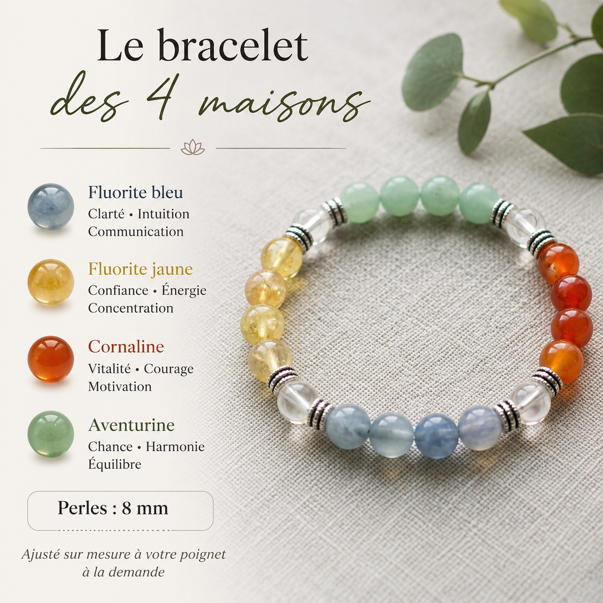 Bracelet en pierre personnalisé