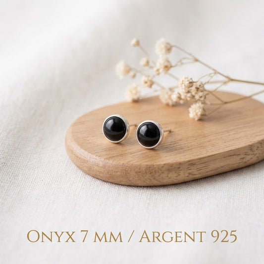Boucles d'oreilles pierre naturelle et argent 925