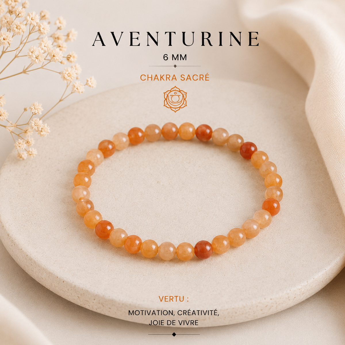 Bracelets en pierre naturelle - 6mm